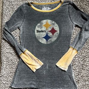 Touch by Alyssa Milano ladies Pittsburgh Steelers long sleeve tee.